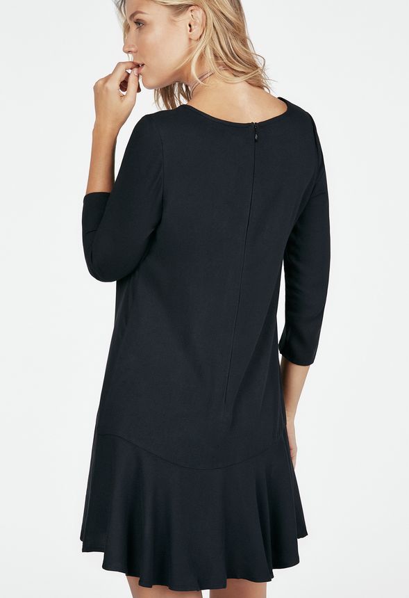 Vêtements Drop Waist Crepe Dress En Noir Livraison Gratuite Sur Justfab 6952