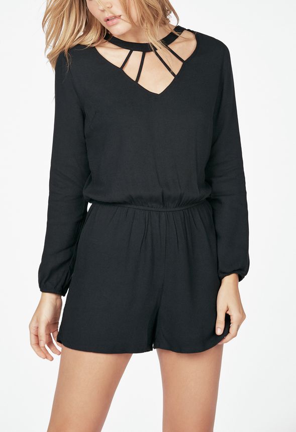 Caged Neck Romper