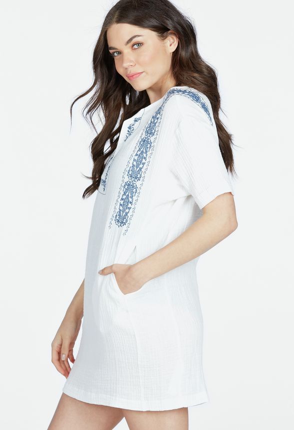 Embroidered Tunic Cover Up