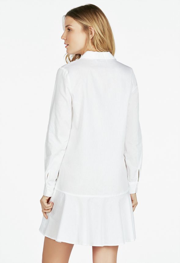 Peplum Poplin Dress
