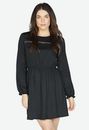 Crochet Trim Cinched Waist Dress