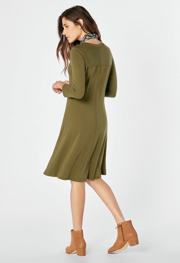 3/4 Sleeve Swing Dress
