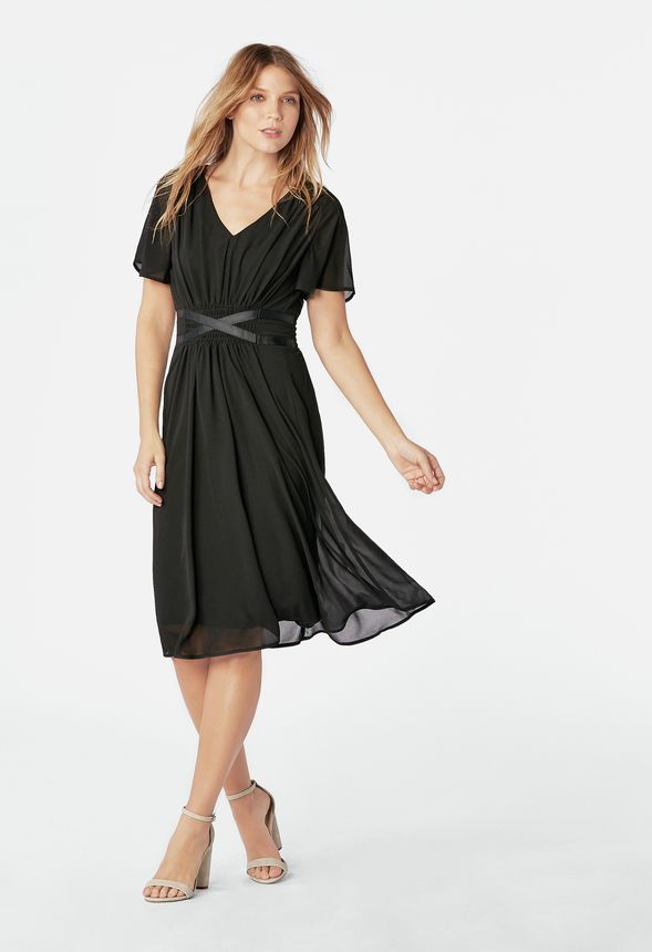 Vestido midi de gasa