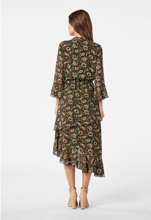 Asymmetrical Ruffle Dress