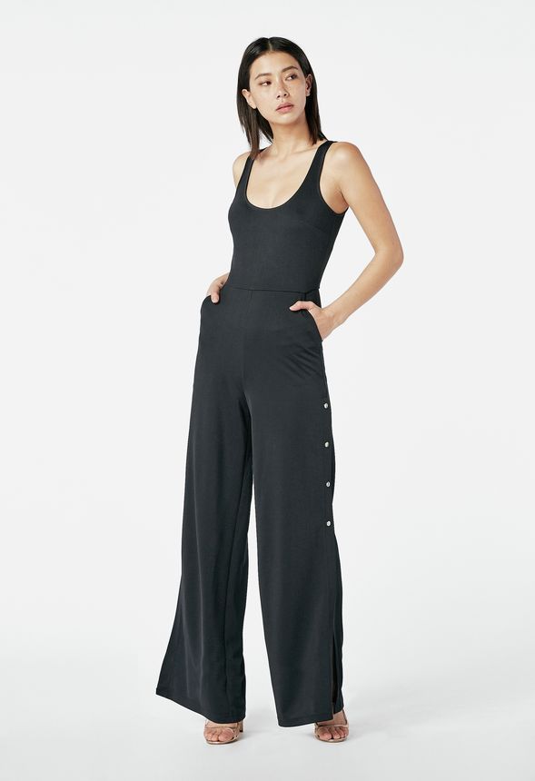 Wide Leg Jumpsuit Clothing in Black - Get great deals at JustFab