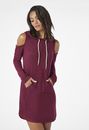 Cold Shoulder Hooded Sweatshirt Dress