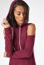 Cold Shoulder Hooded Sweatshirt Dress