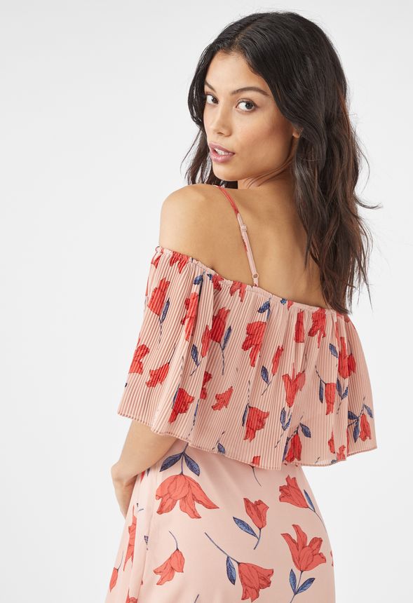 Cold Shoulder Ruffle Dress