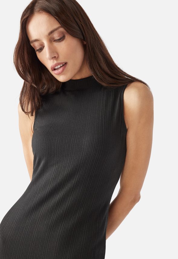 Mock Neck Rib Dress