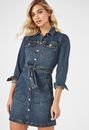 Belted Denim Dress