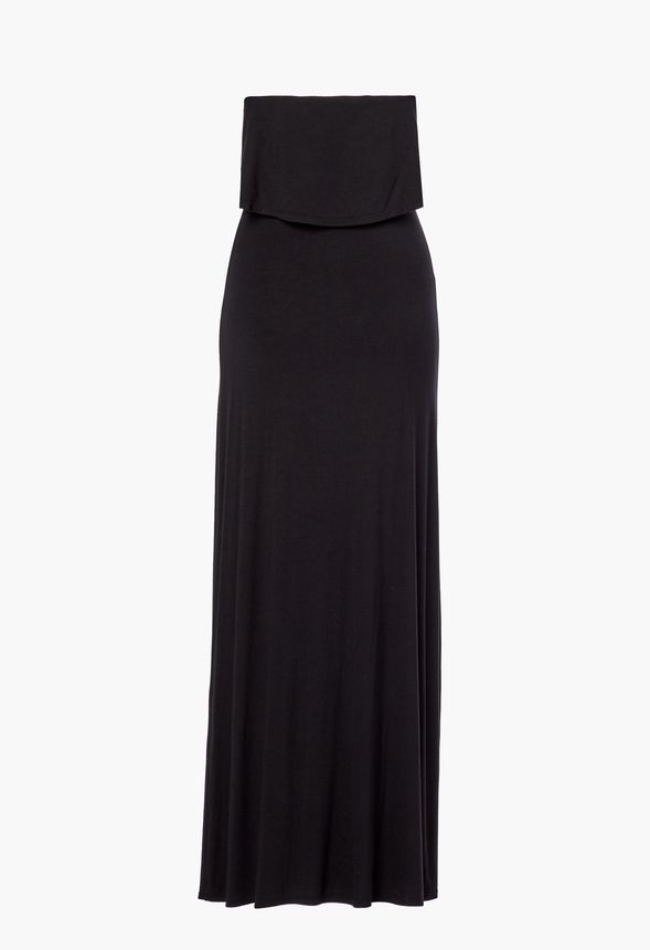 Strapless Maxi Knit Dress Clothing in Black Get great deals at JustFab