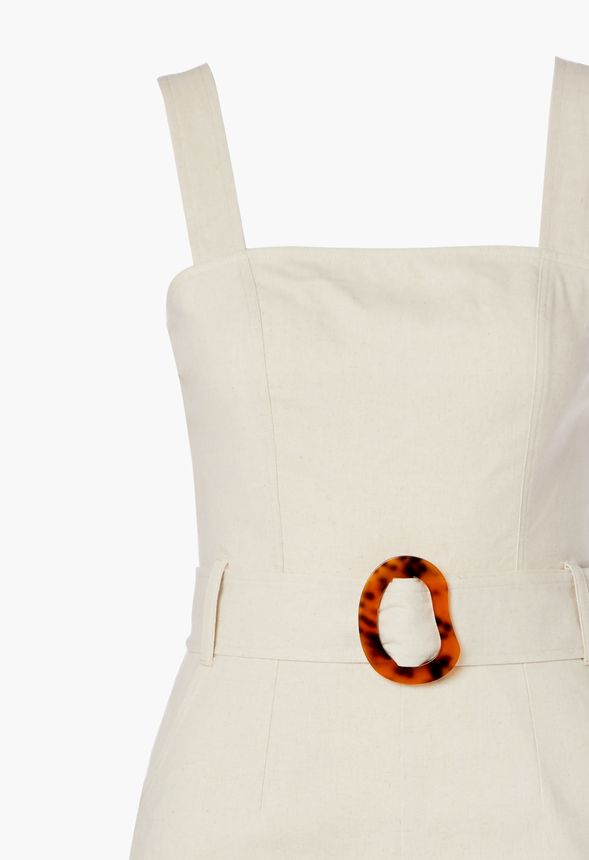 Button Front Culottes Jumpsuit