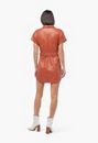 Button Up Faux Leather Shirt Dress