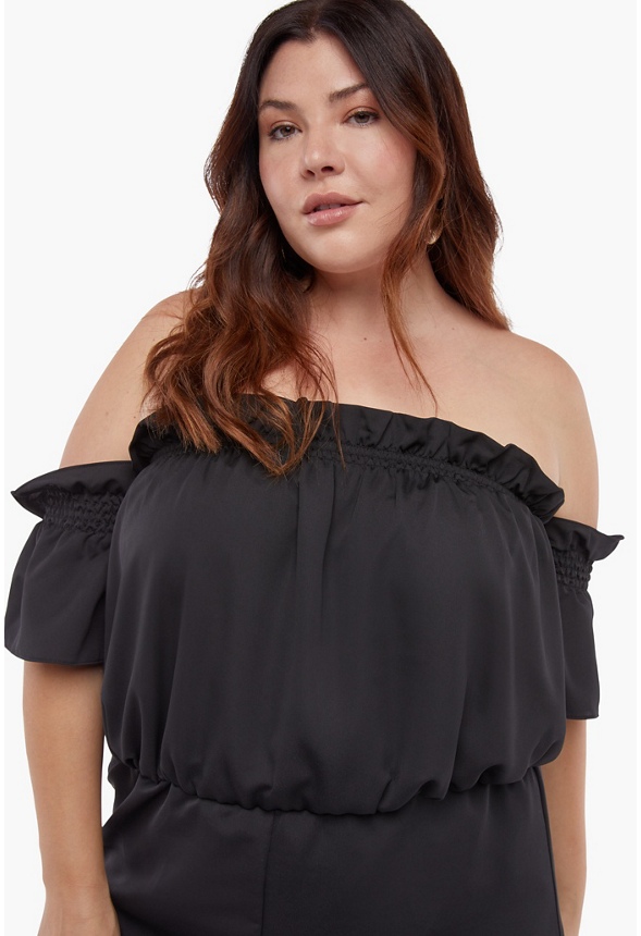 Plus size off the shoulder jumpsuit deals