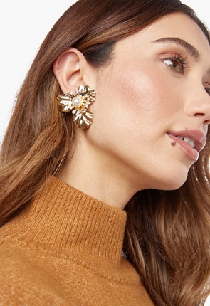 Flower Petal Stud Earrings