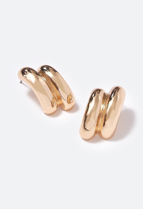 Fiona Double Tube Stud Earrings Accessories in Gold - Get great deals ...