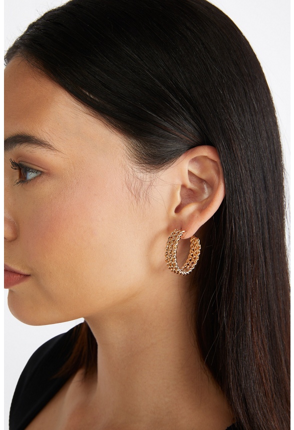 Amari Triple Twist Hoop Earrings