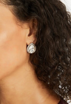 Bianca Glass Teardrop Stud Earrings