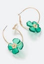 Giana Saint Patricks Green Charm Hoop Earrings 