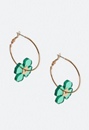 Giana Saint Patricks Green Charm Hoop Earrings 