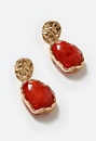 Oma Textured Coin With Irregular Resin Drop Earrings