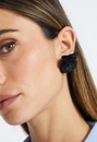Riz Statement Fabric Flower Stud Earrings