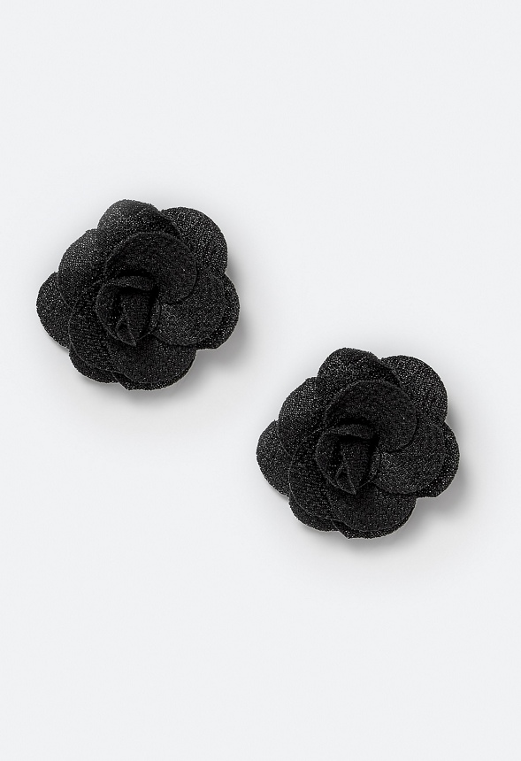 Riz Statement Fabric Flower Stud Earrings