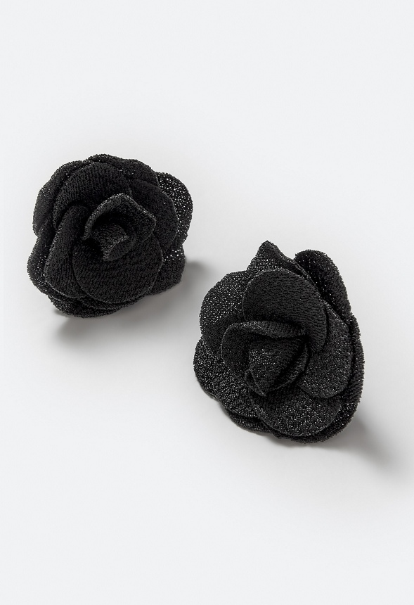 Riz Statement Fabric Flower Stud Earrings
