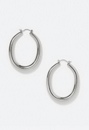 Cay Oval Smooth Tube Hoop Earrings