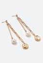 Abby Drop Earrings With Organic Pearls and Metal Beads