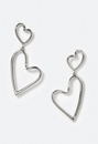 Alba Double Cut Out Heart Drop Earrings