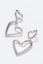 Alba Double Cut Out Heart Drop Earrings