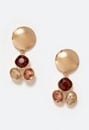 Eve Tonal Brown Glass Stones Drop Earrings