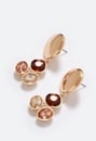 Eve Tonal Brown Glass Stones Drop Earrings