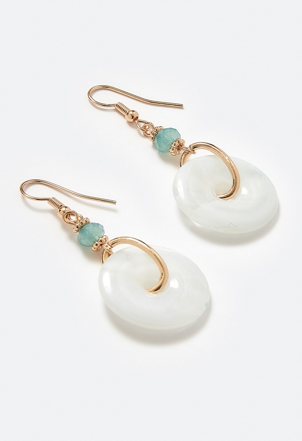 Hallie Cream Ring Drop Earrings