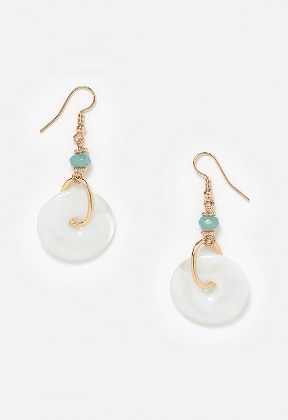 Hallie Cream Ring Drop Earrings