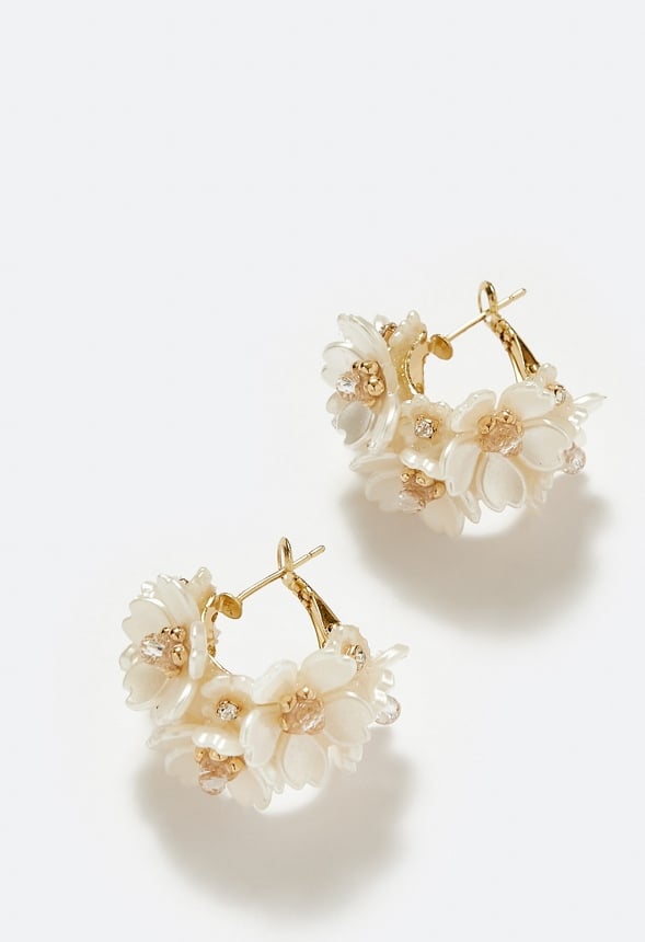 Lexi 3D Multi Flower Hoop Earrings