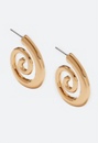 Rae Smooth Spiral Metal Hoop Earrings