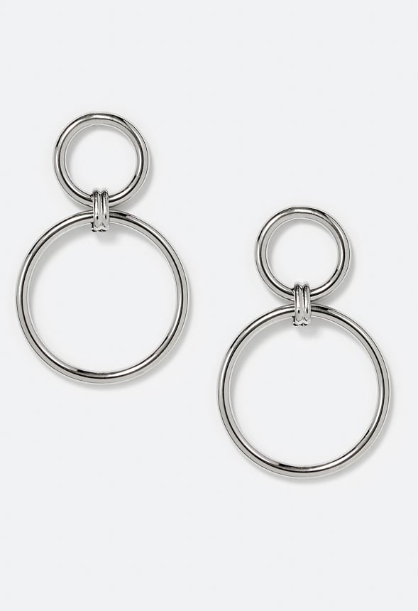 Prue Linked Smooth Metal Drop Earrings