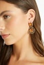 Roma Sun Drop Earrings With Brown Inlay