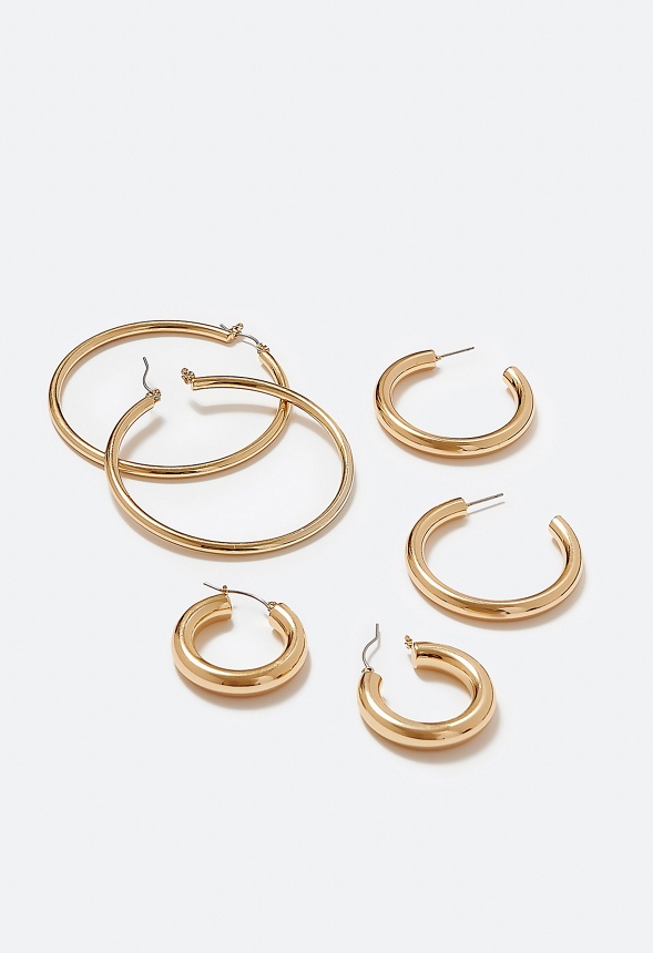 3-Pairs Sadie Mix Hoop Earrings Pack