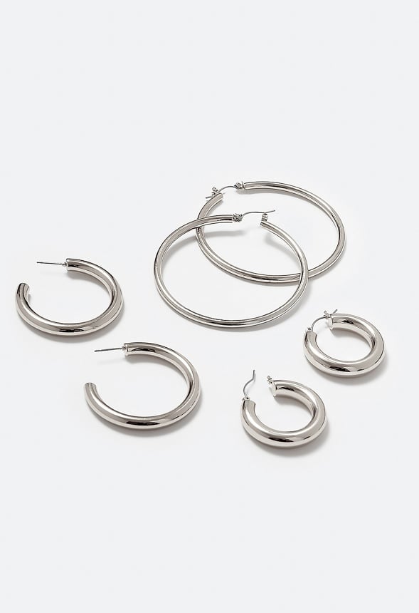 3-Pairs Sadie Mix Hoop Earrings Pack