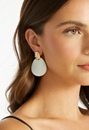 Tay Shell Disc And Hammered Metal Drop Earrings