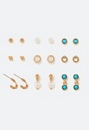 9-Pairs Bea Mix Pearl And Stud Earrings Pack