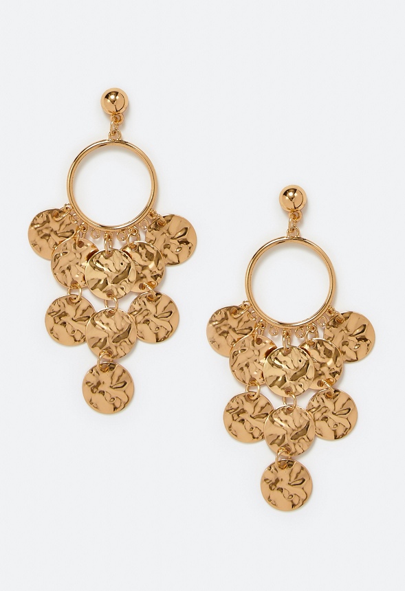 Flo Hammered Discs Chandelier Earrings