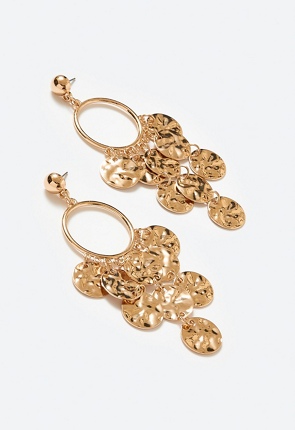 Flo Hammered Discs Chandelier Earrings