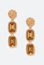 Jia Hammered Metal And Double Stones Drop Earrings