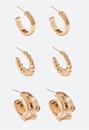 3-Pairs Kaia Pack Mix Hoops With Pearls