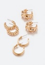 3-Pairs Kaia Pack Mix Hoops With Pearls