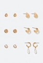 6-Pair Gia Mixed Stud and Hoop Earrings With Pearl Detail